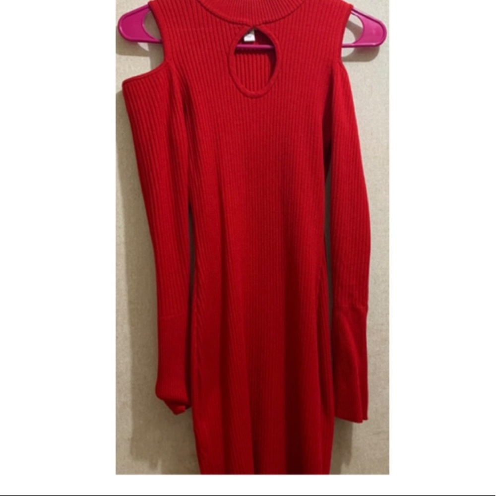 Red body con mini dress